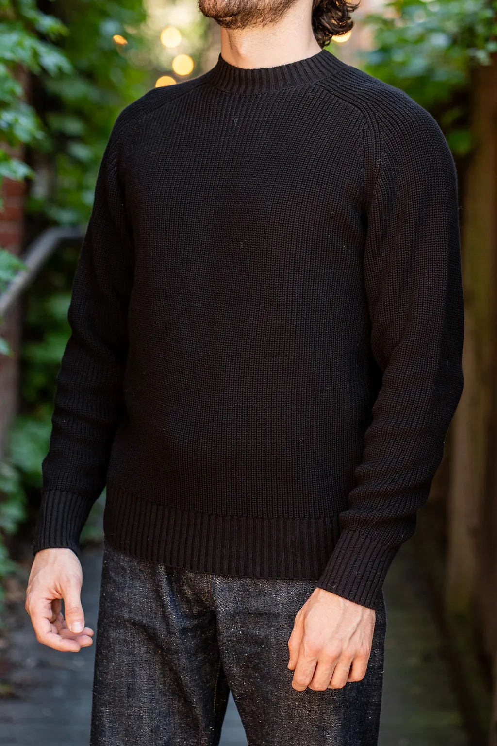 3sixteen Cotton Crewneck Sweater - Black