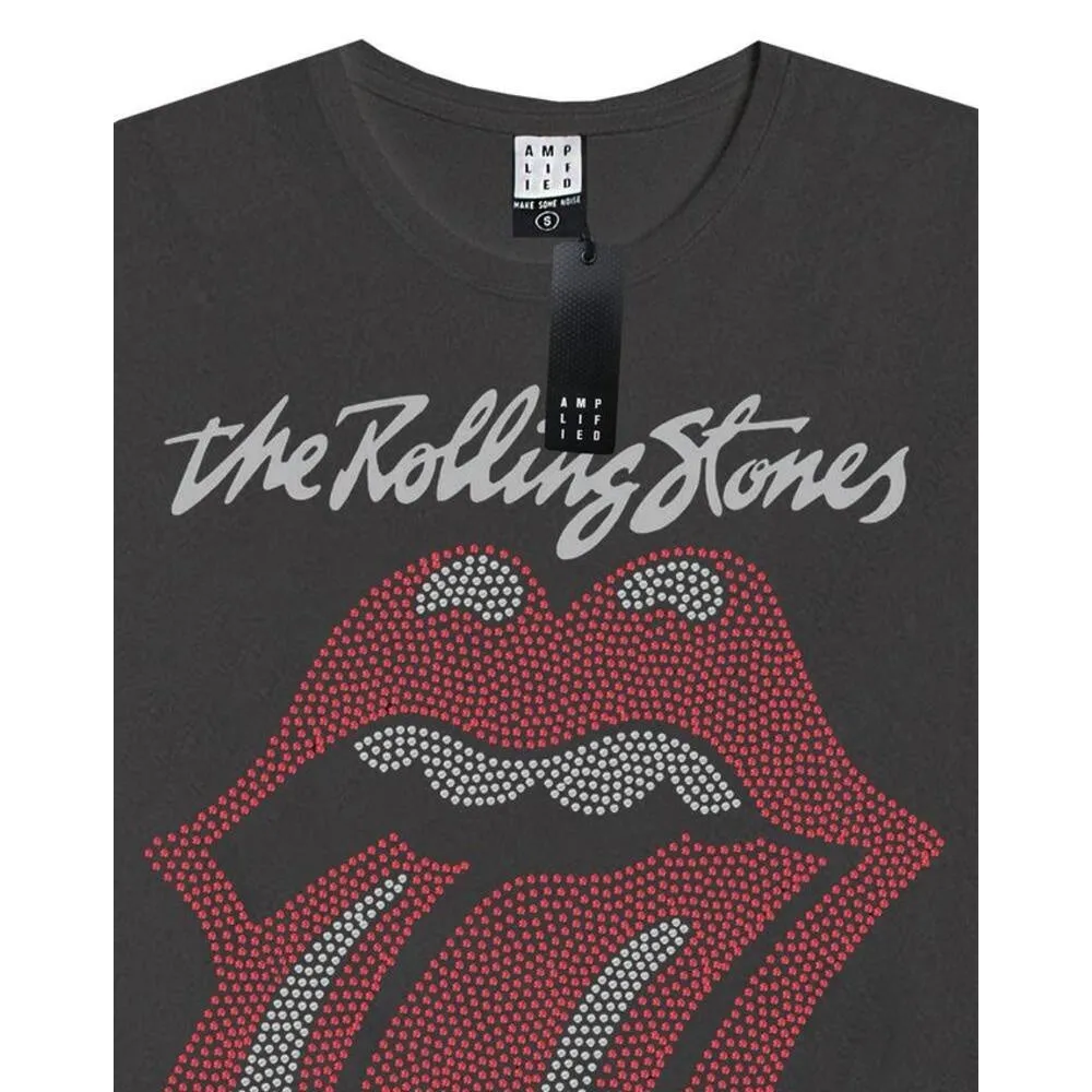 Amplified Womens/Ladies Tongue The Rolling Stones Diamante Logo T-Shirt