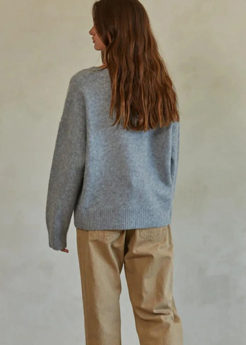 Ariella Pullover Sweater - Heather Grey