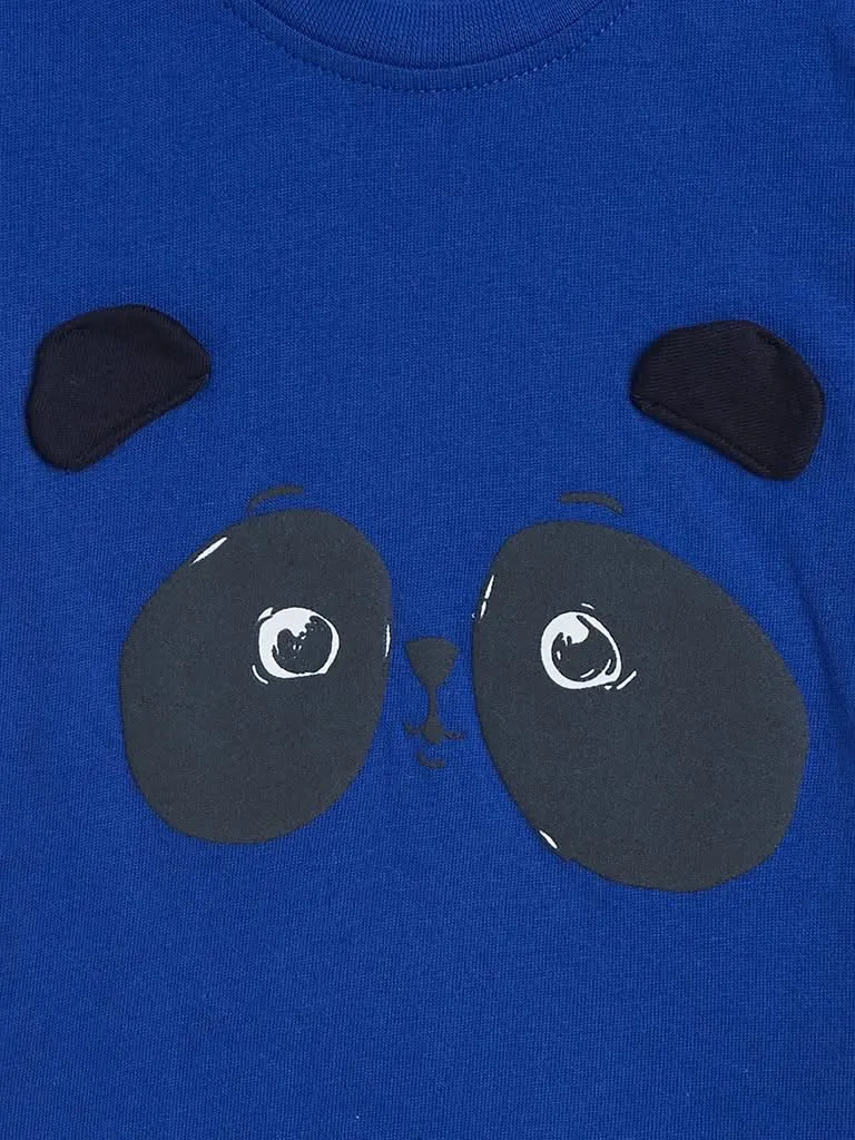 Baby HOP Dark Blue Printed T Shirts Set of Two