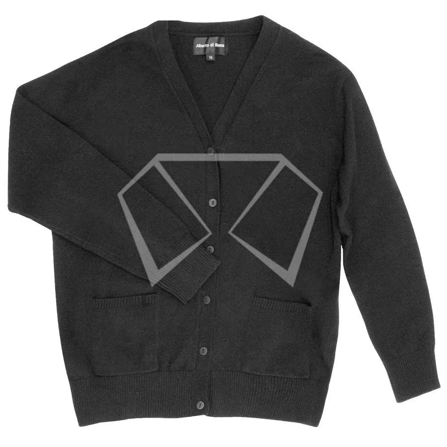 Boys Cotton Buttoned Black Sweater