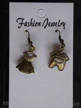 Bronze Dress Overalls Earrings (E719)