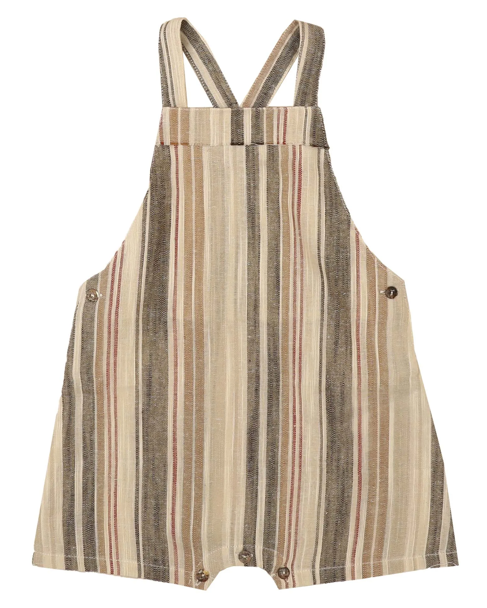 BT Nougat Linen Striped Overalls