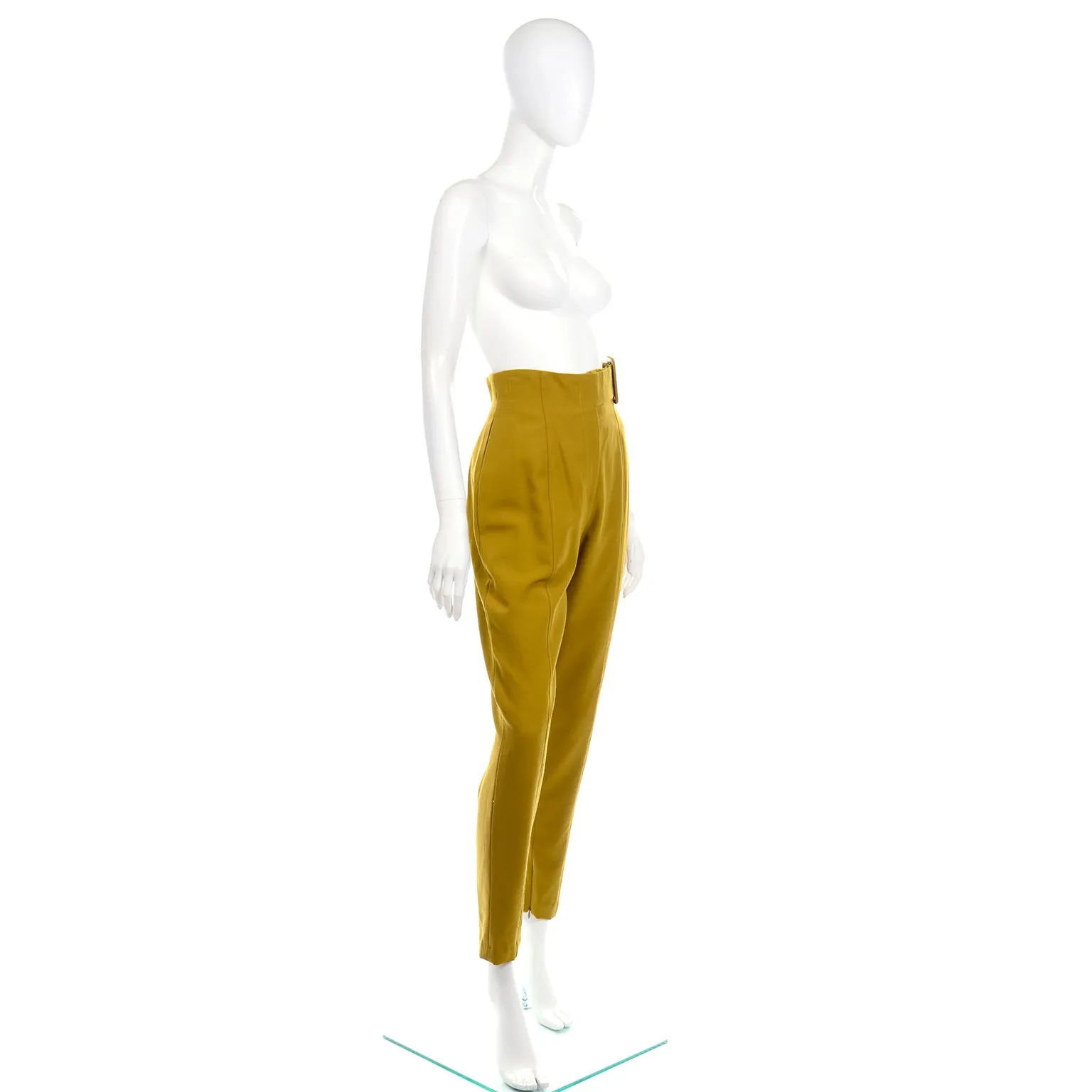 Charlotte Neuville Vintage 1980s High Waisted Mustard Pants