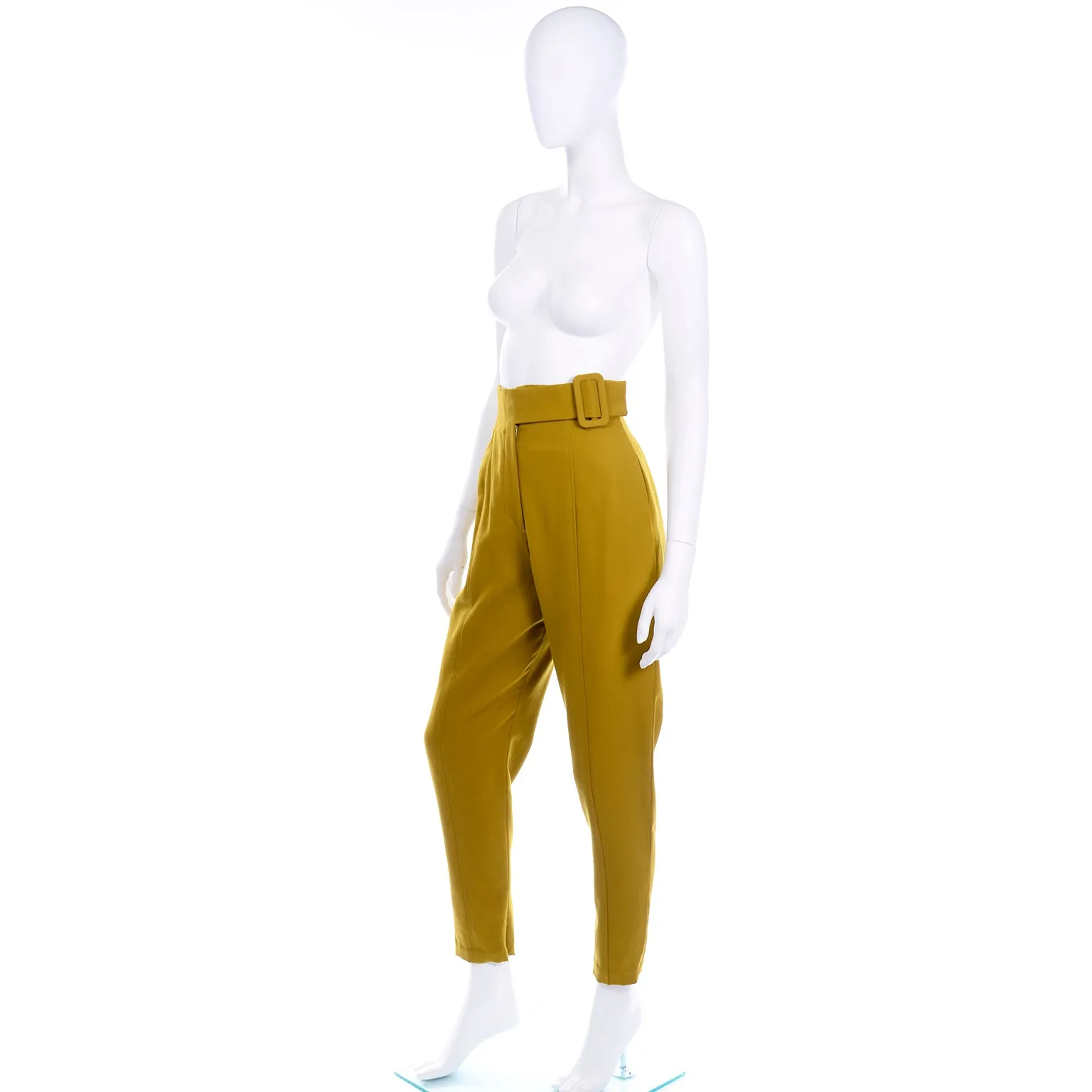 Charlotte Neuville Vintage 1980s High Waisted Mustard Pants