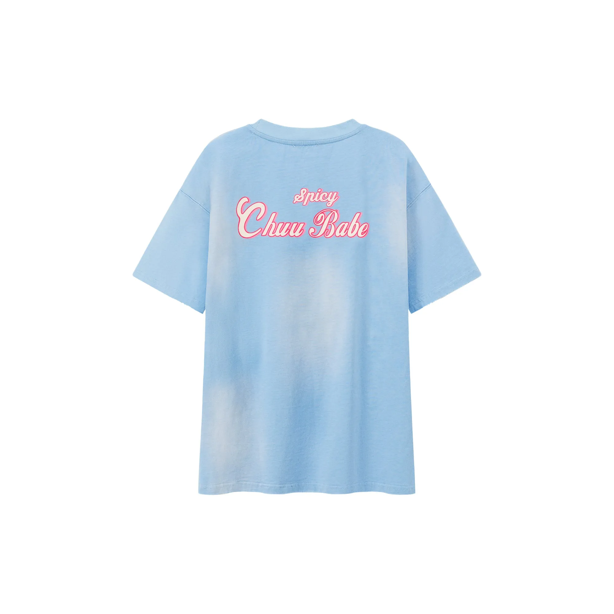 Chuu Babe Tropical Printed Design Strings Cropped T-Shirt