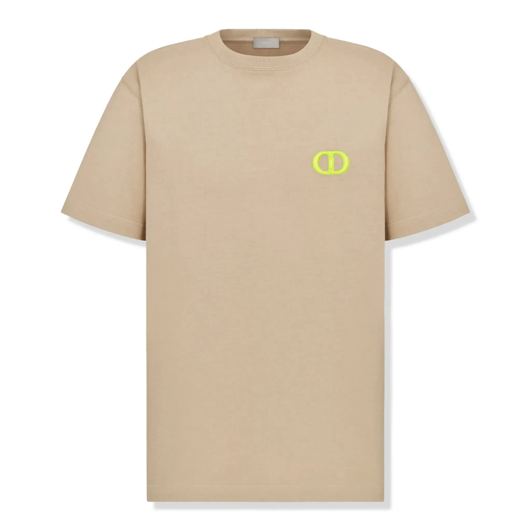 Dior CD Icon Relaxed Fit Cotton Beige T Shirt