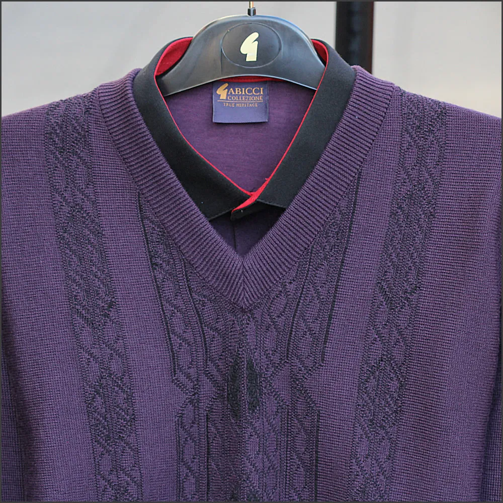 Gabicci M04 Grape Patterned  V Neck^