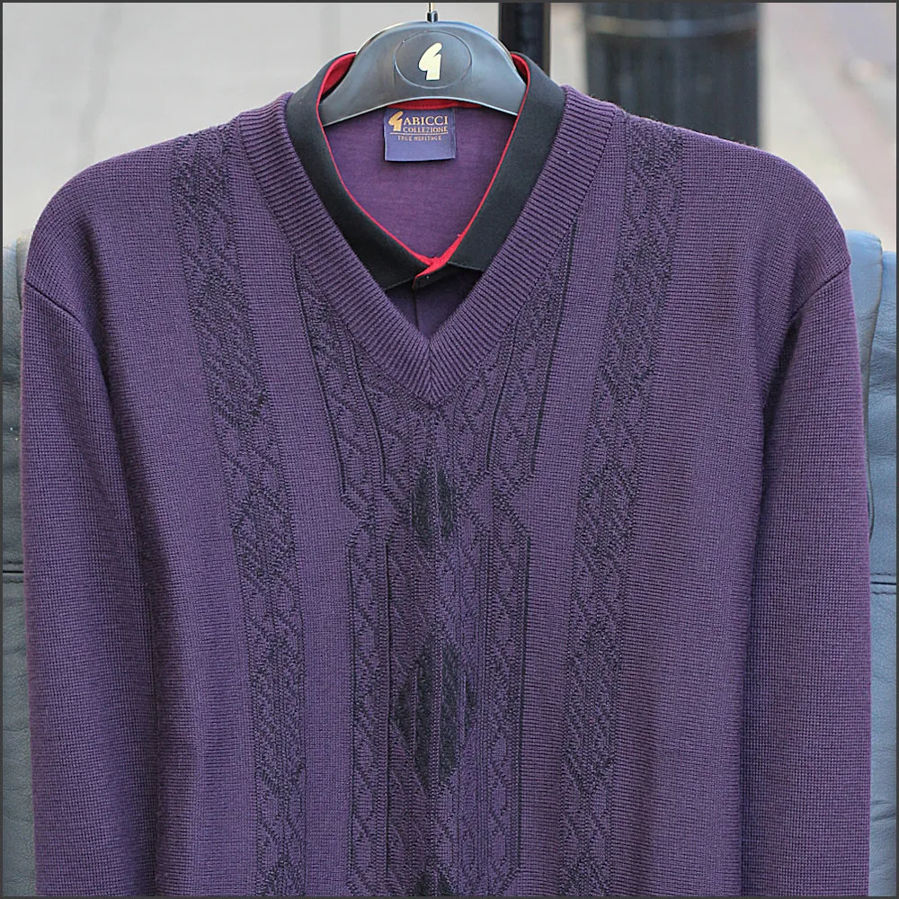 Gabicci M04 Grape Patterned  V Neck^