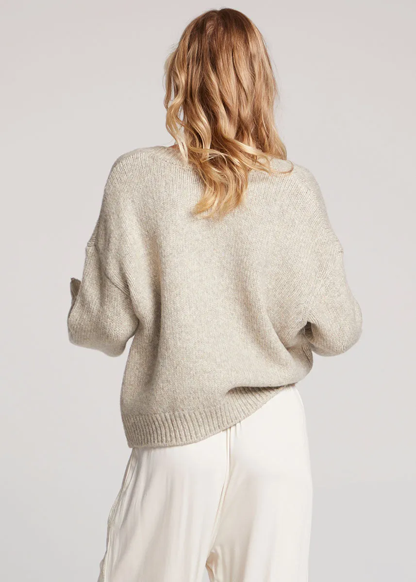 Ginger V-Neck Sweater - Toasted Coconut