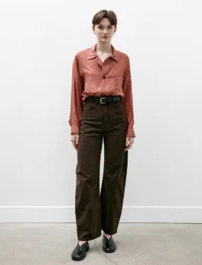 High Waisted Curved Pants Espresso