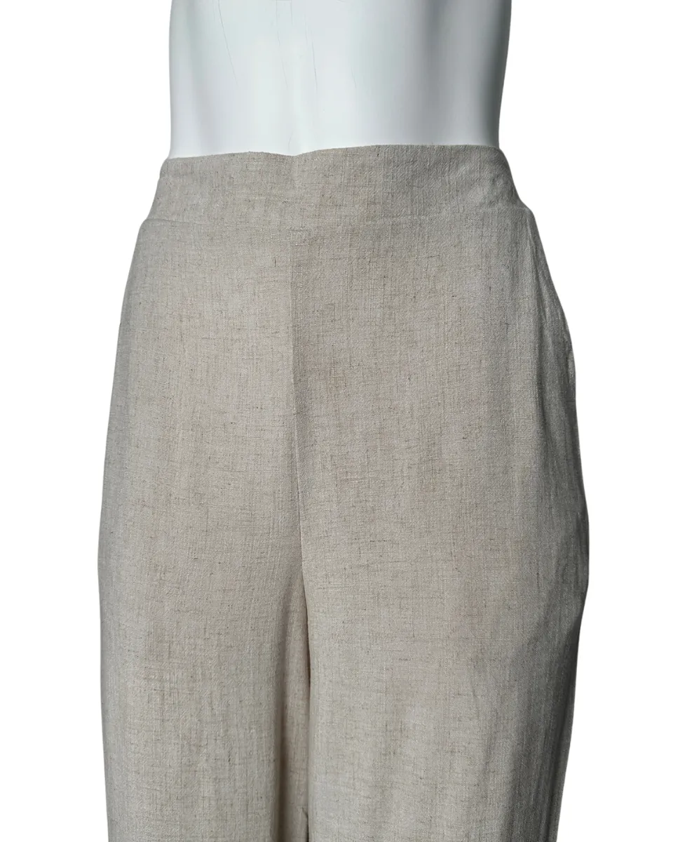 High Waisted Linen Blend Pants