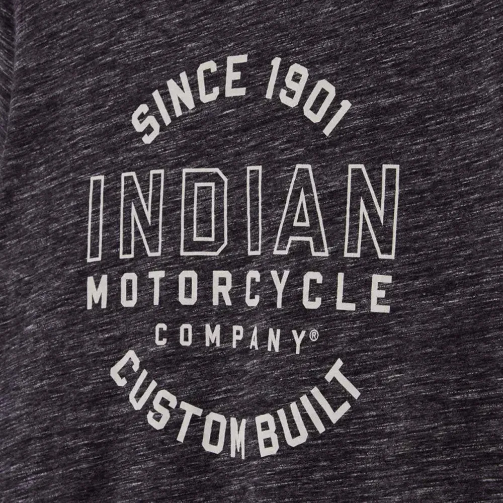 Indian Motorcycle  Womens Notch Neck Custom Built T-Shirt Tee Light Comfy Grey