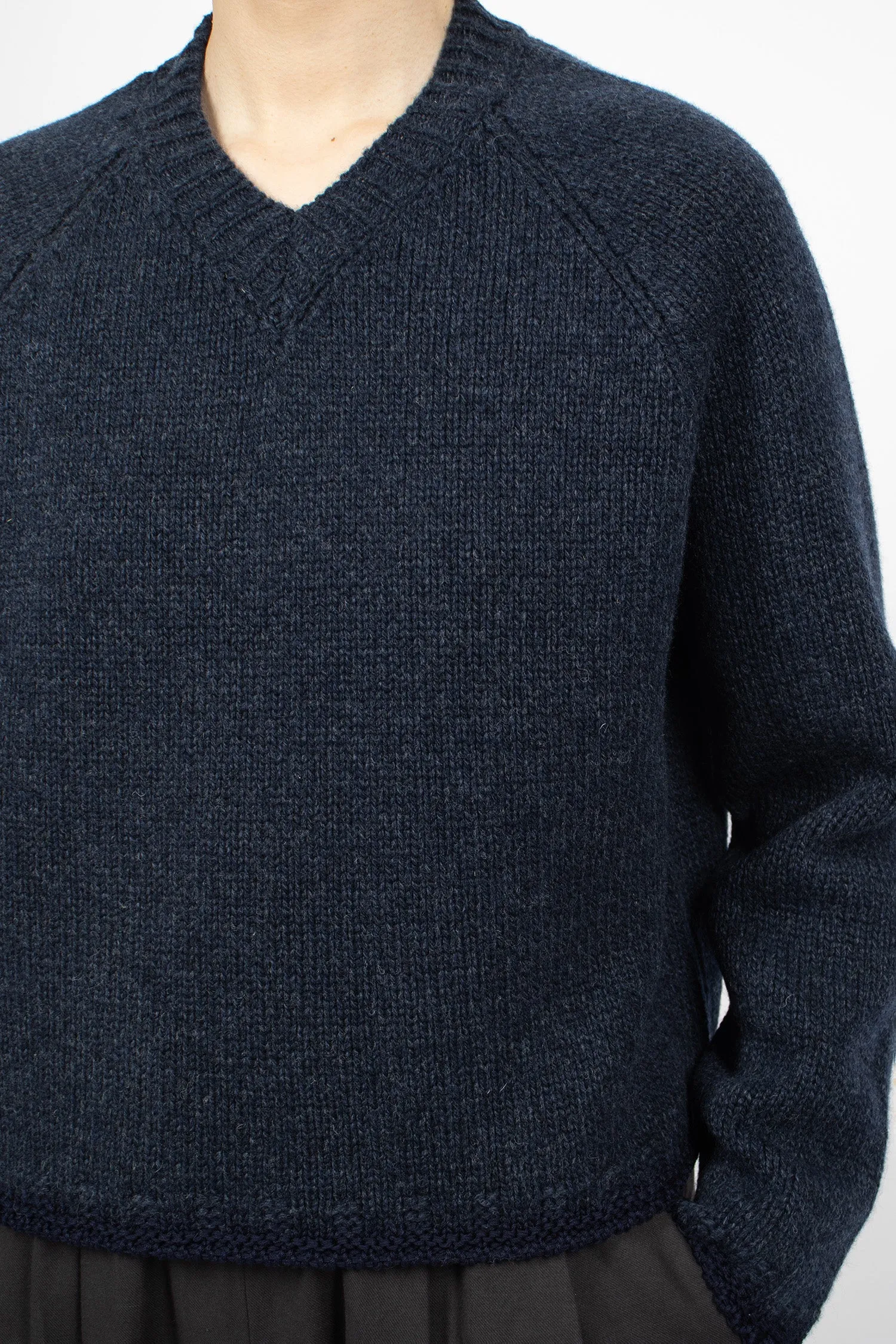 Kamil Simple Knit Jumper Dark Navy