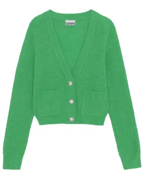 Kelly Green Soft Wool Knit Cardigan