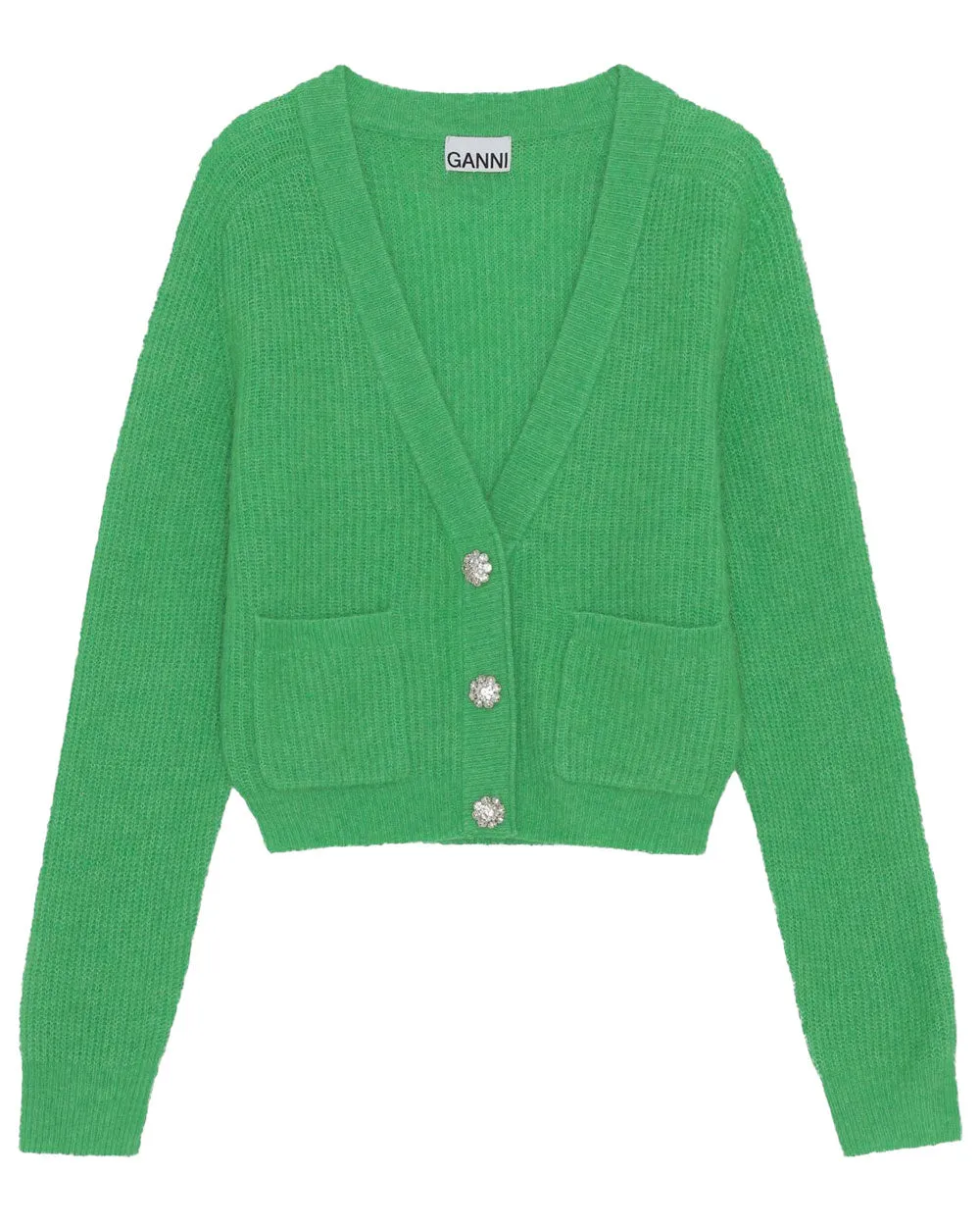 Kelly Green Soft Wool Knit Cardigan