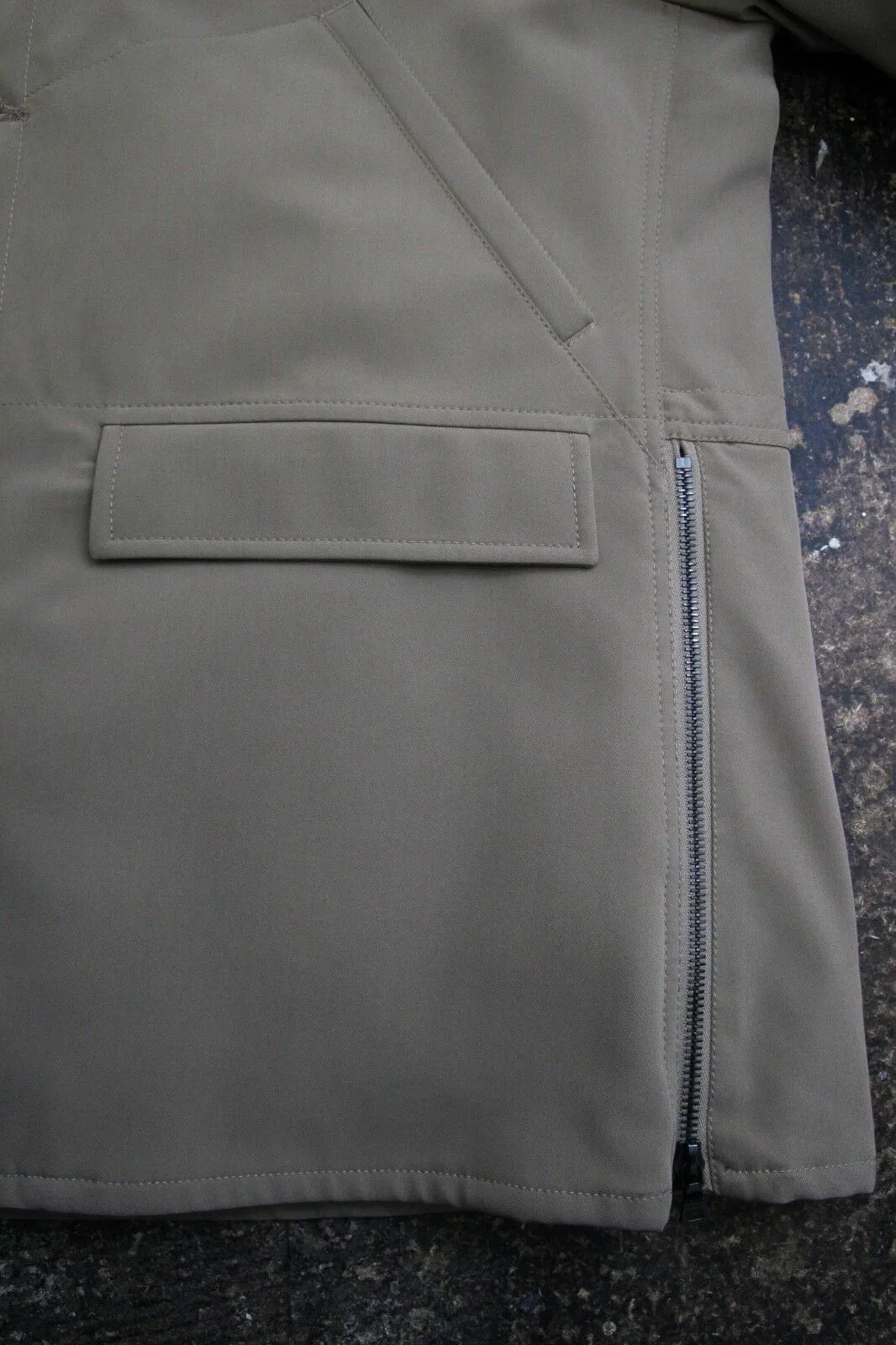 Khaki Tecno Stretch Fabric Padded Jacket