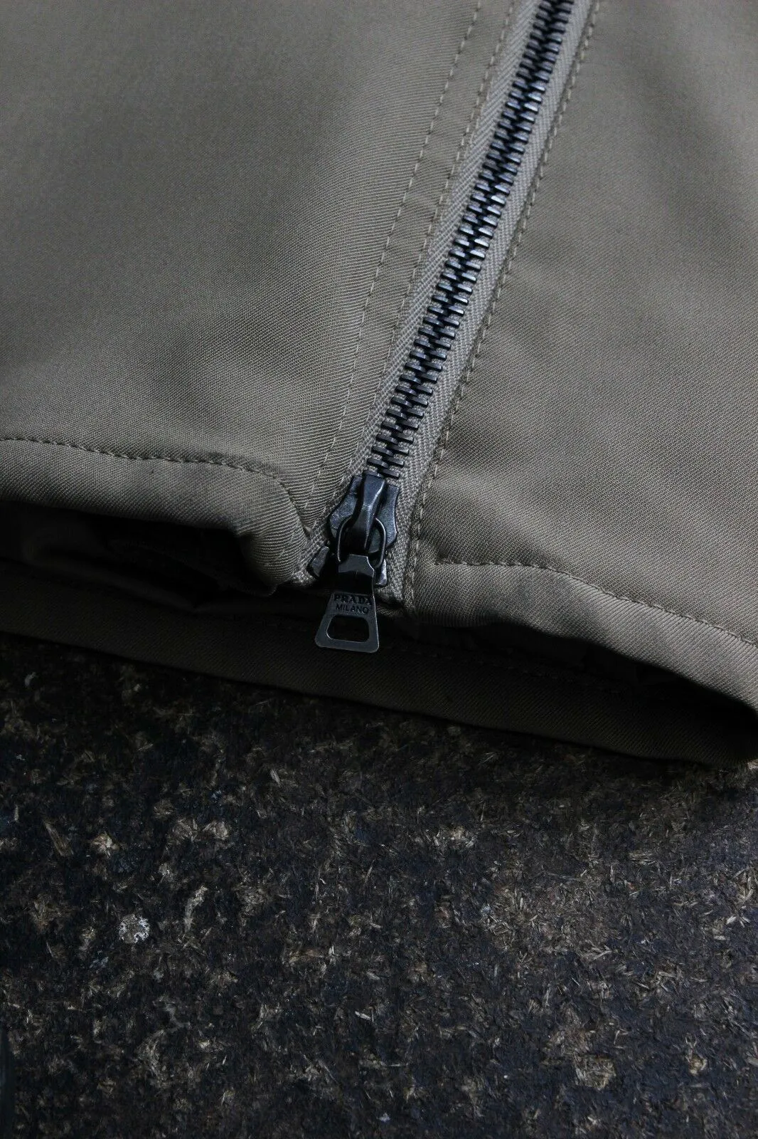 Khaki Tecno Stretch Fabric Padded Jacket