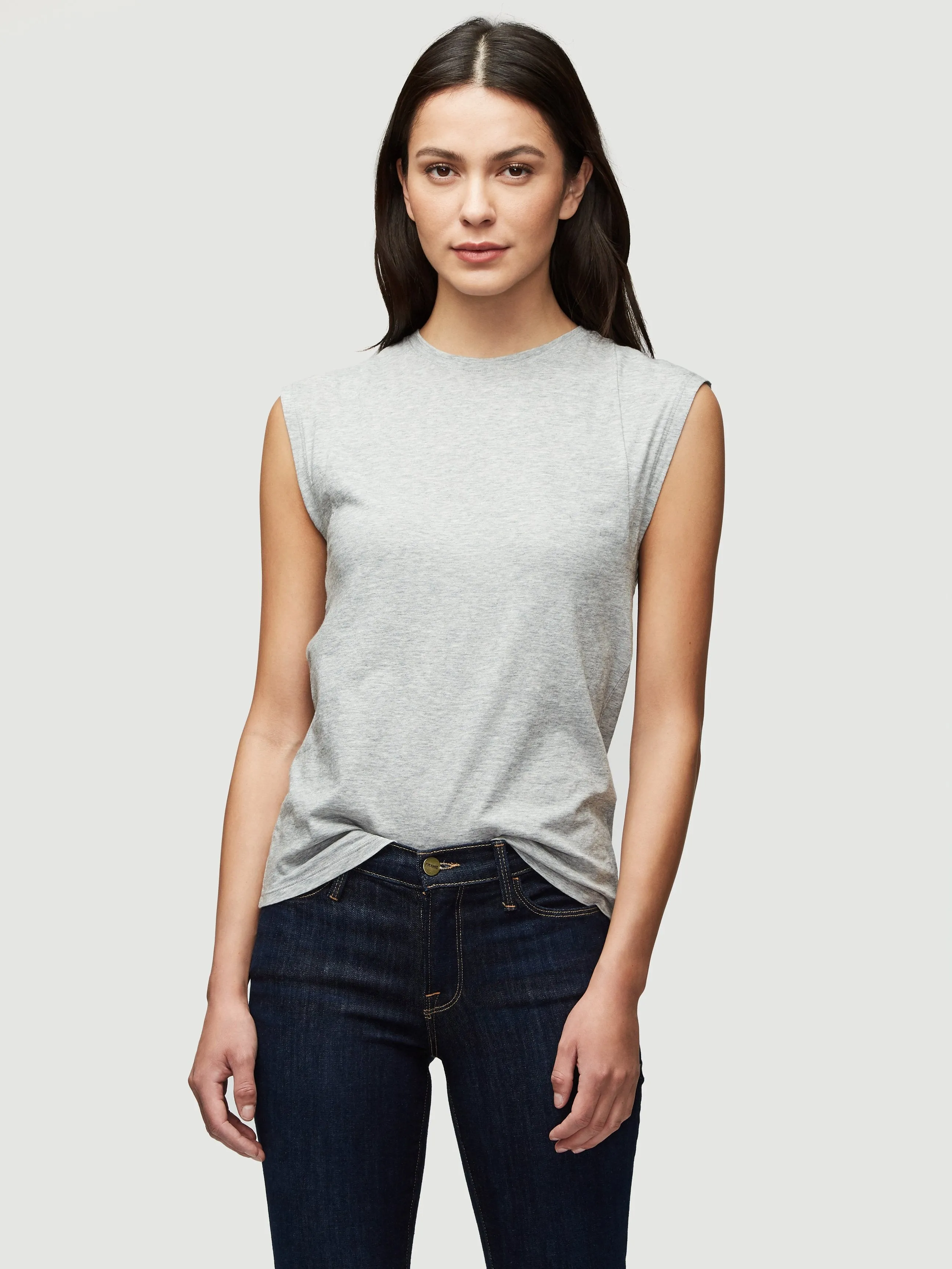 Le Mid Rise Muscle Tee -- Gris Heather