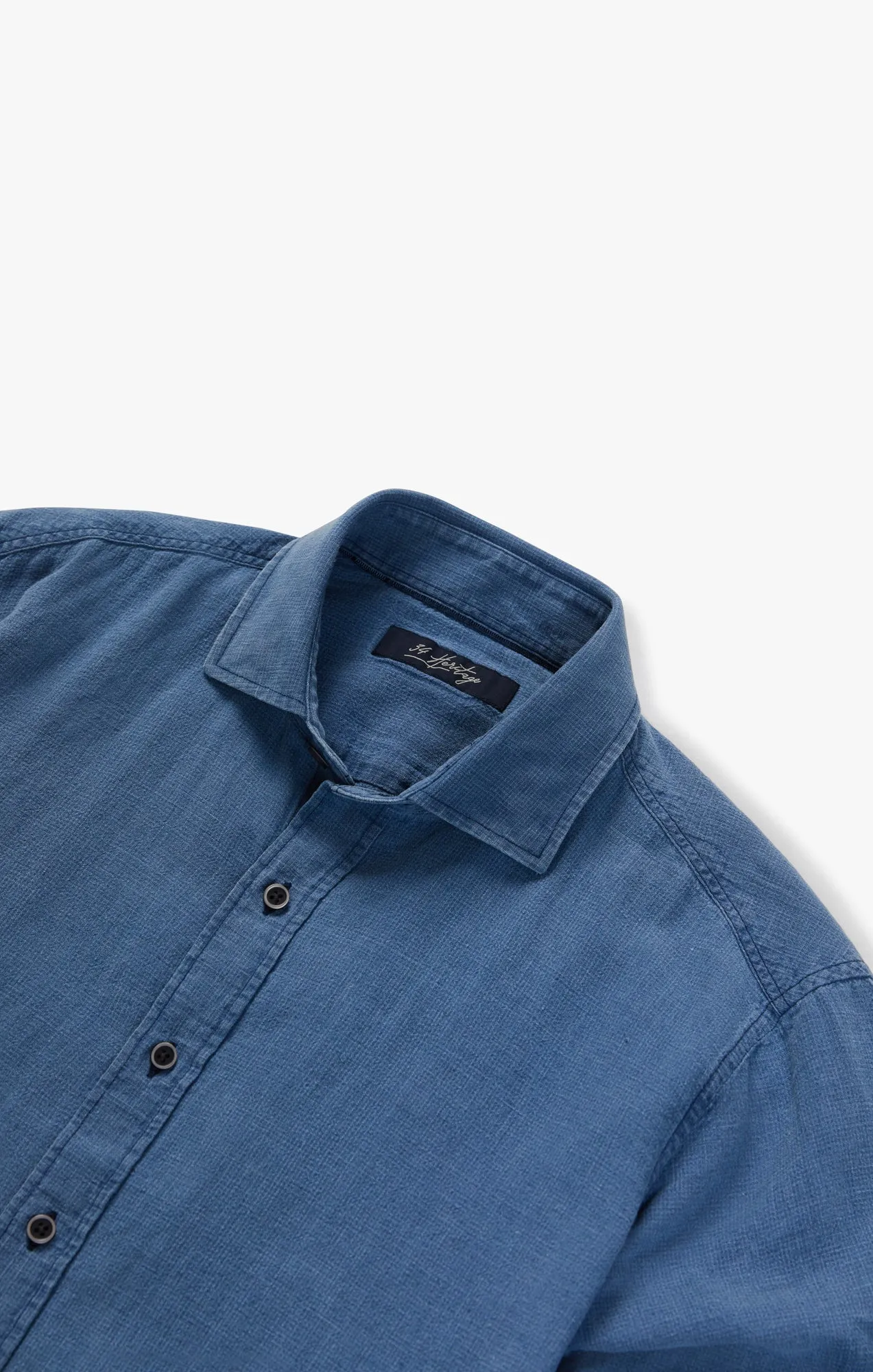 Mini Check Shirt in Indigo