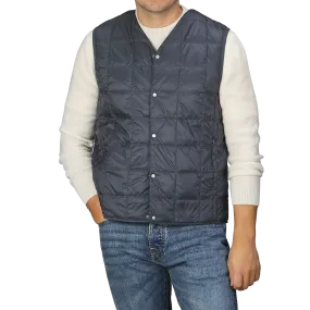 Navy Blue Nylon Down Padded Vest