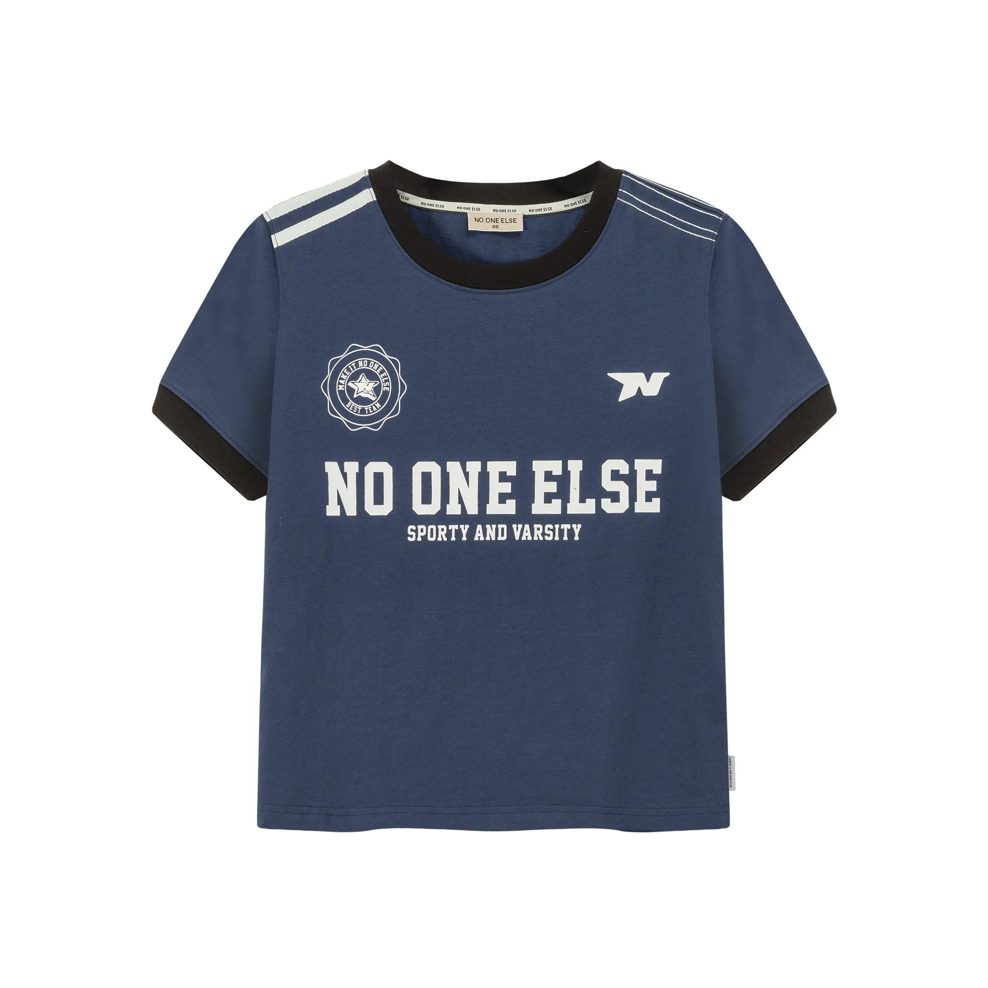 Noe Lettering Sporty Colorblocked Short Sleeve T-Shirt