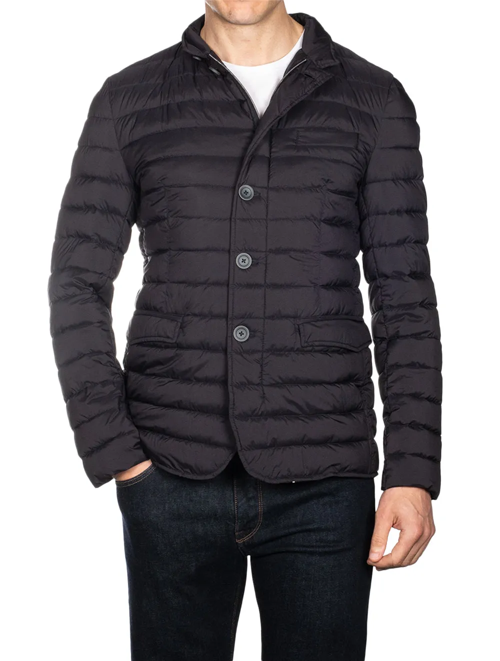 Padded Woven Jacket Blue