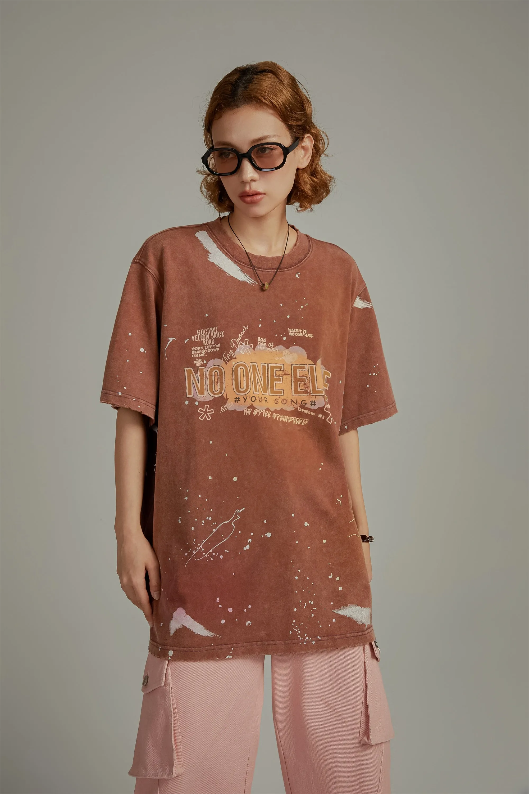 Paint Splatter Lettering Loosefit T-Shirt