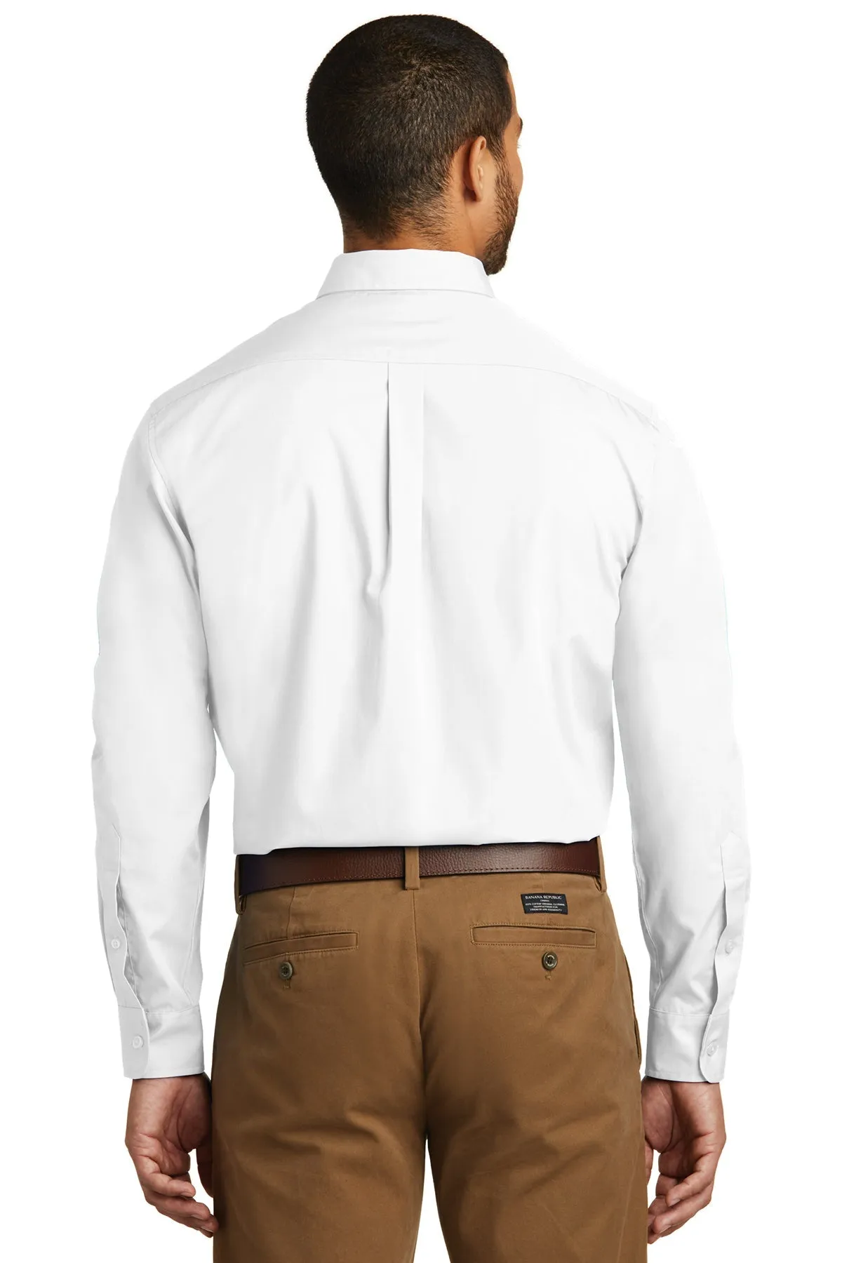 Port Authority Carefree Poplin Custom Shirts, White