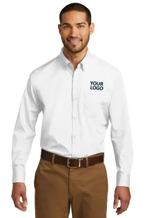 Port Authority Carefree Poplin Custom Shirts, White