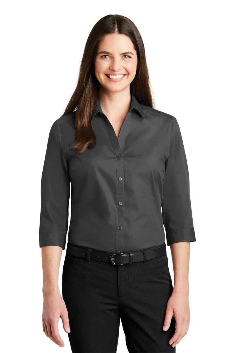 Port Authority ®  Ladies 3/4-Sleeve Carefree Poplin Shirt. LW102