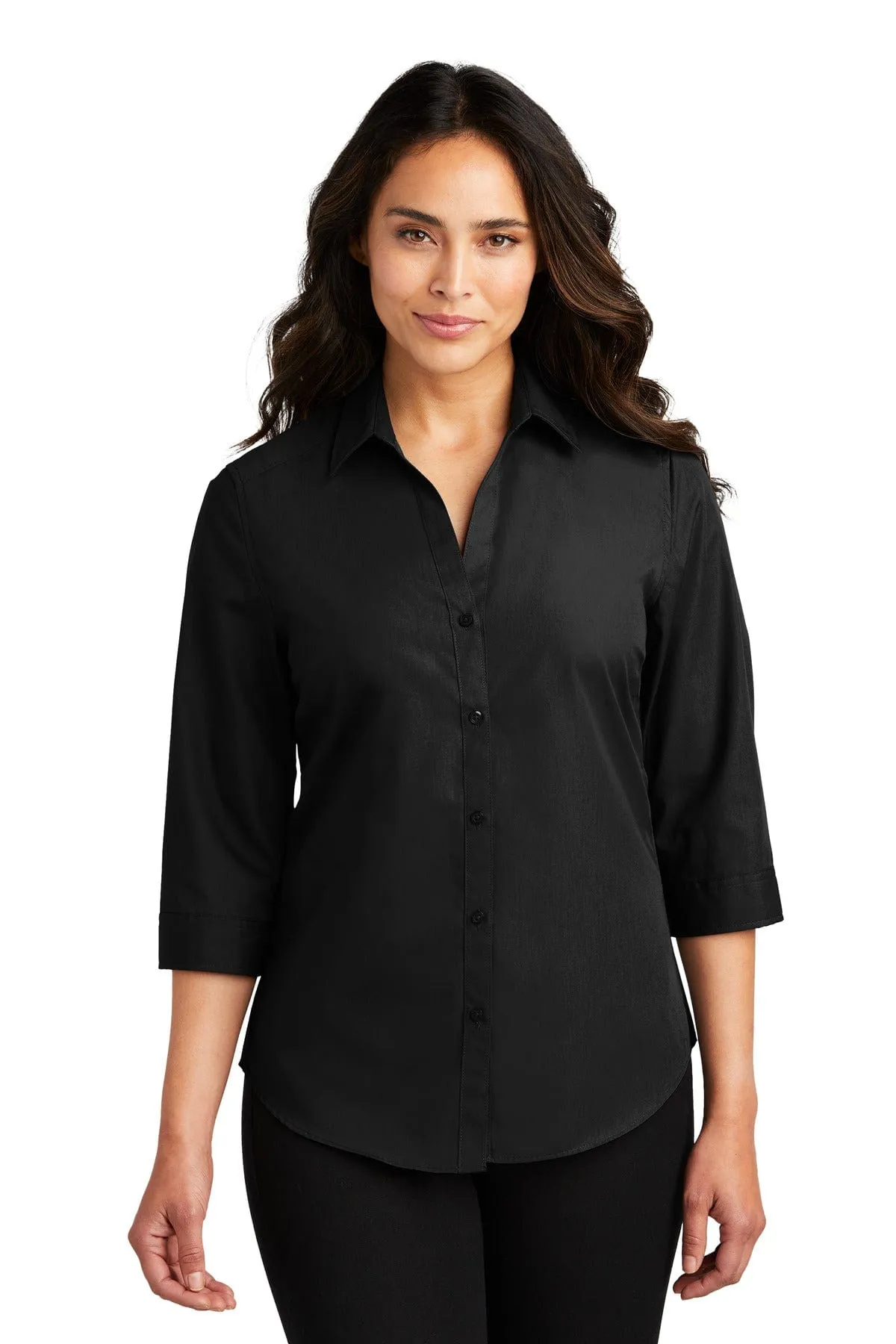 Port Authority ®  Ladies 3/4-Sleeve Carefree Poplin Shirt. LW102