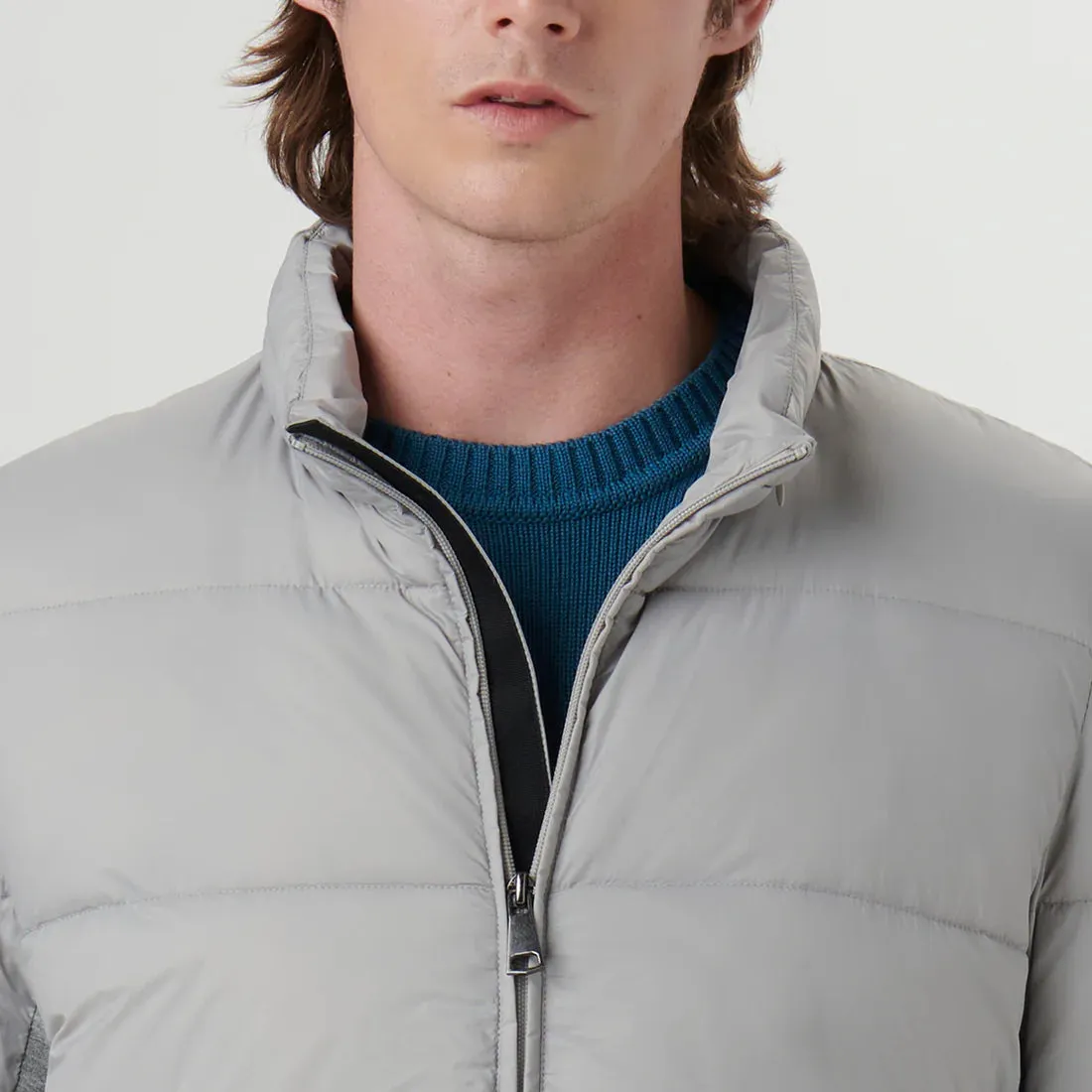 Quilted Bomber Jacket with Stow-Away Hood