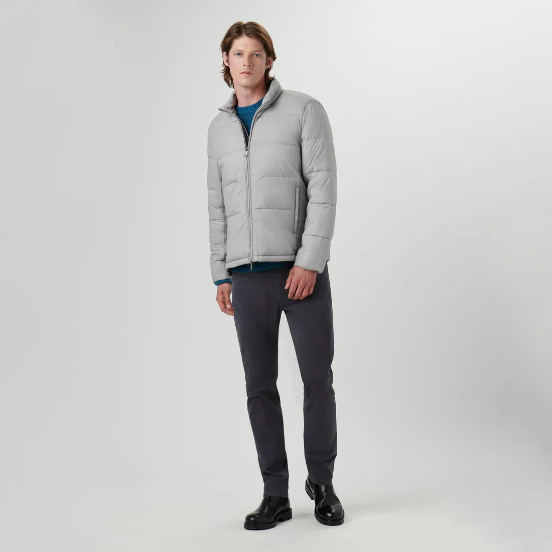 Quilted Bomber Jacket with Stow-Away Hood