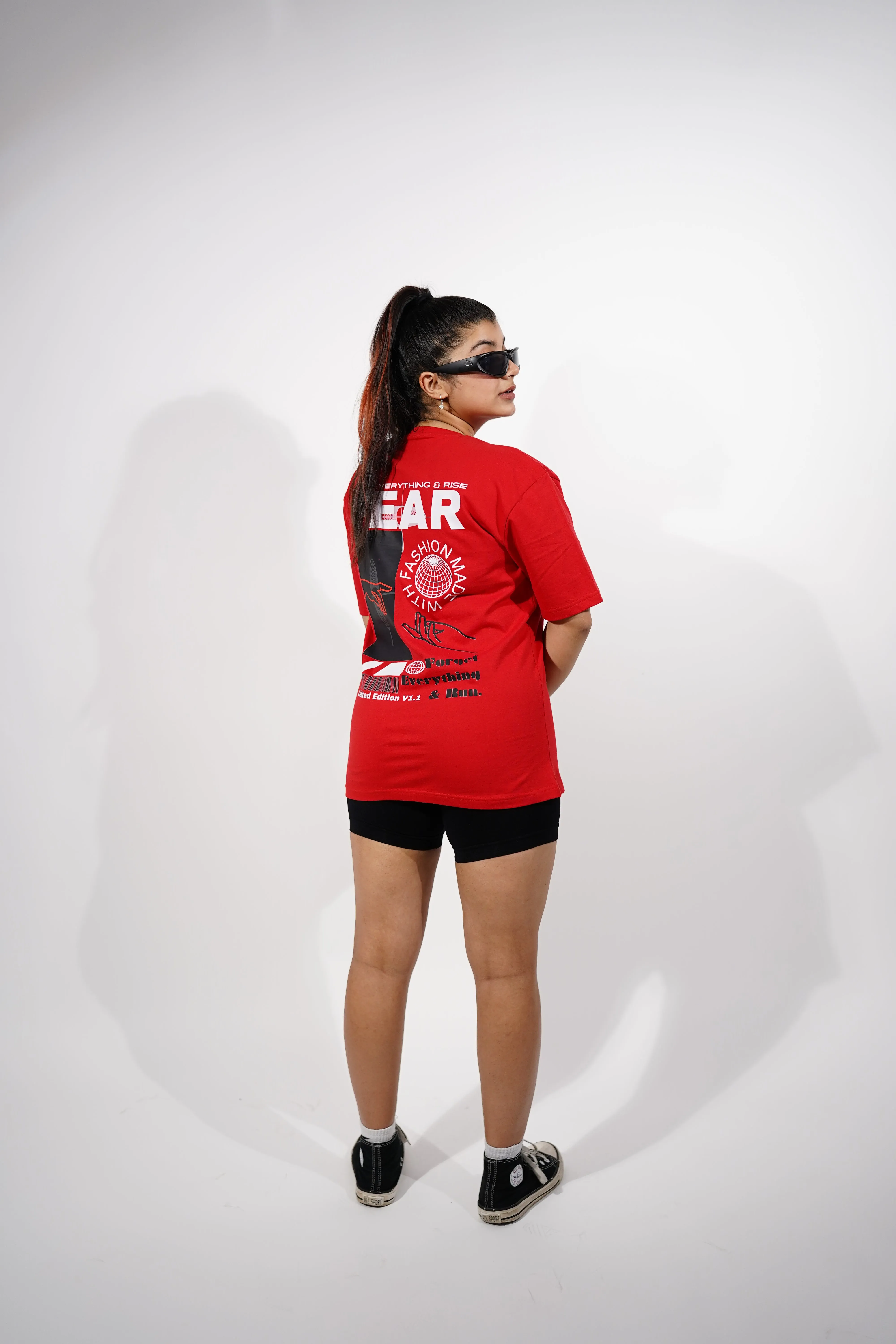 "Fear" Oversized Red T-Shirt By DemonWear for Her