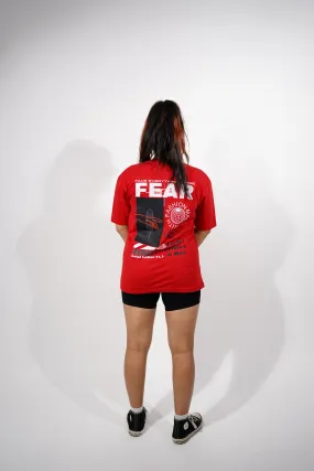 "Fear" Oversized Red T-Shirt By DemonWear for Her