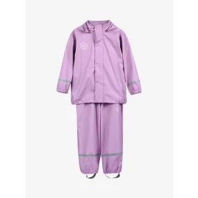 Recycled Rainwear Set with Bibbed Overall - Lavender Mist