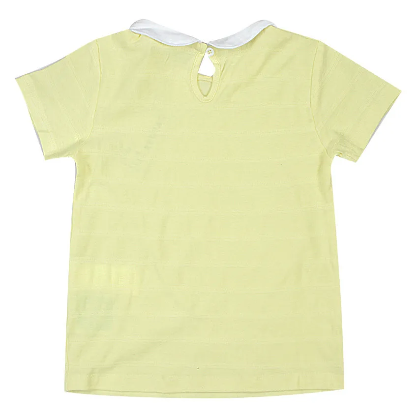 REDTAG Girl's Yellow Casual T-Shirts