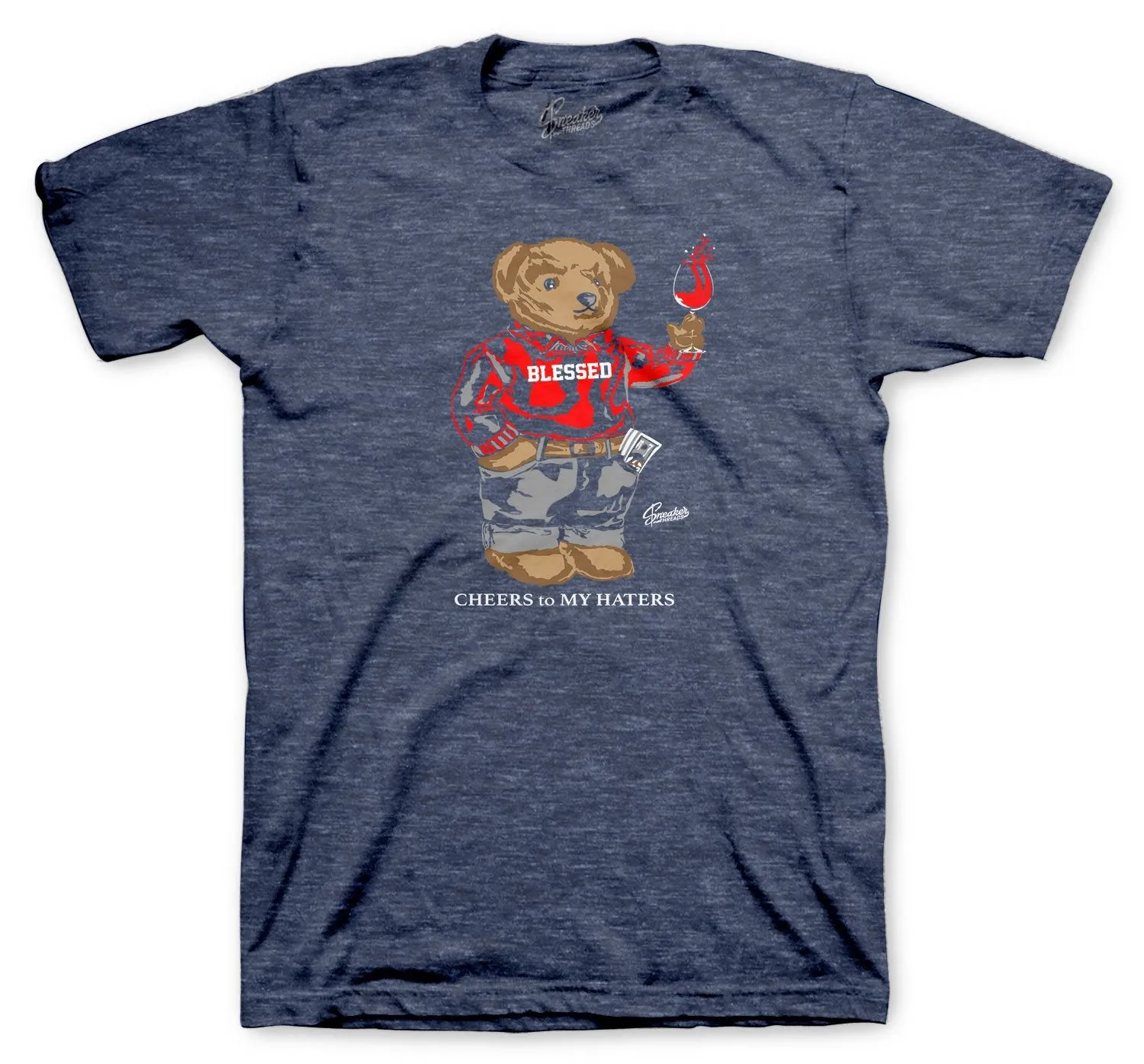 Retro 6 Washed Denim Cheers Bear Shirt