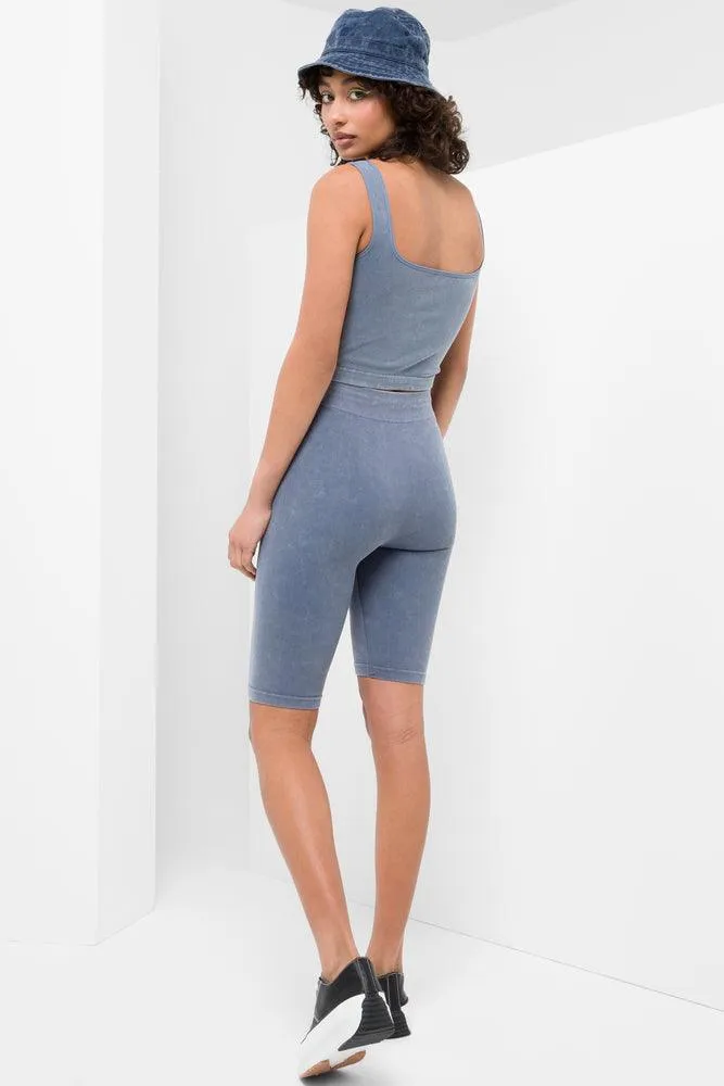 Seamless Rib Vest Blue