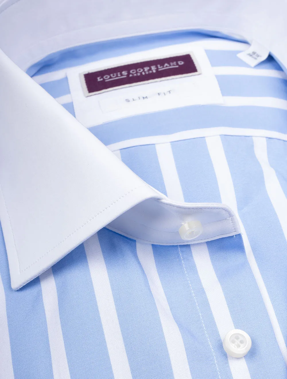 Slim Fit Bold Stripe Shirt Blue