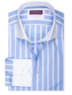 Slim Fit Bold Stripe Shirt Blue