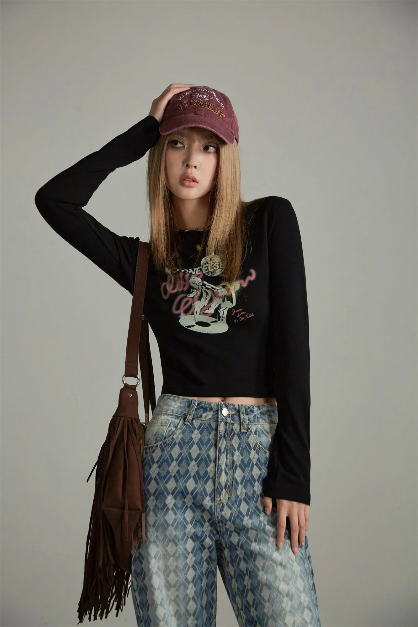 Slim Printed Cropped T-Shirt