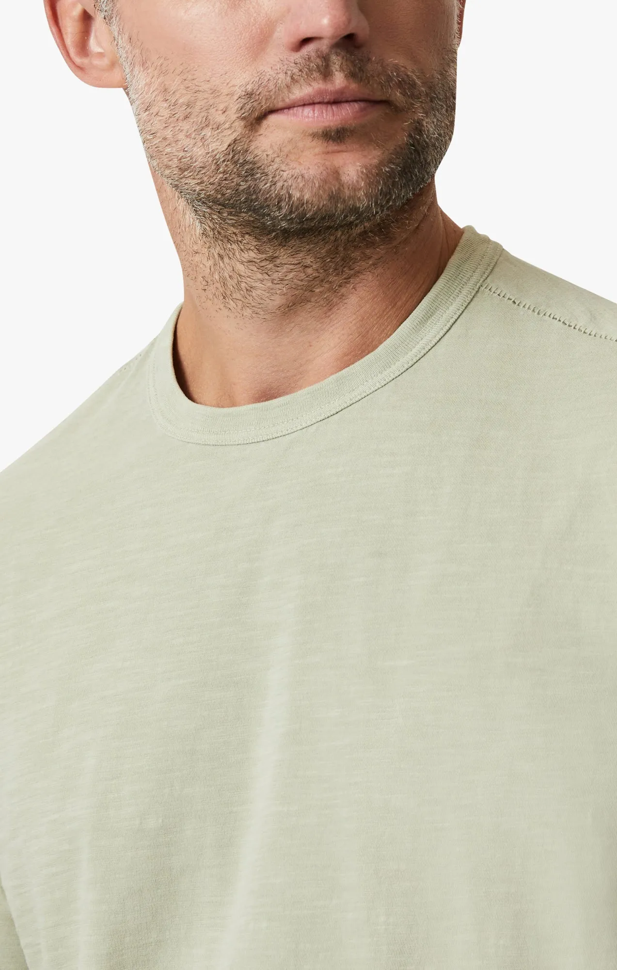 Slub Crew Neck T-Shirt In Sage