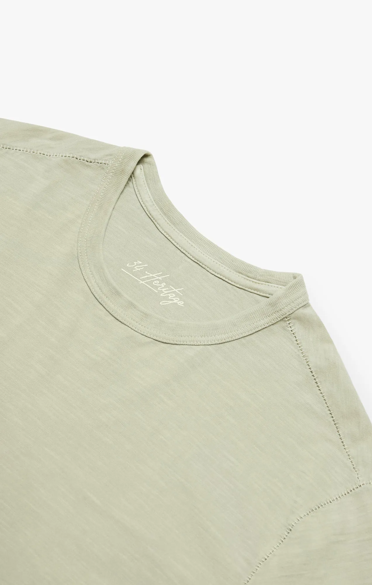 Slub Crew Neck T-Shirt In Sage