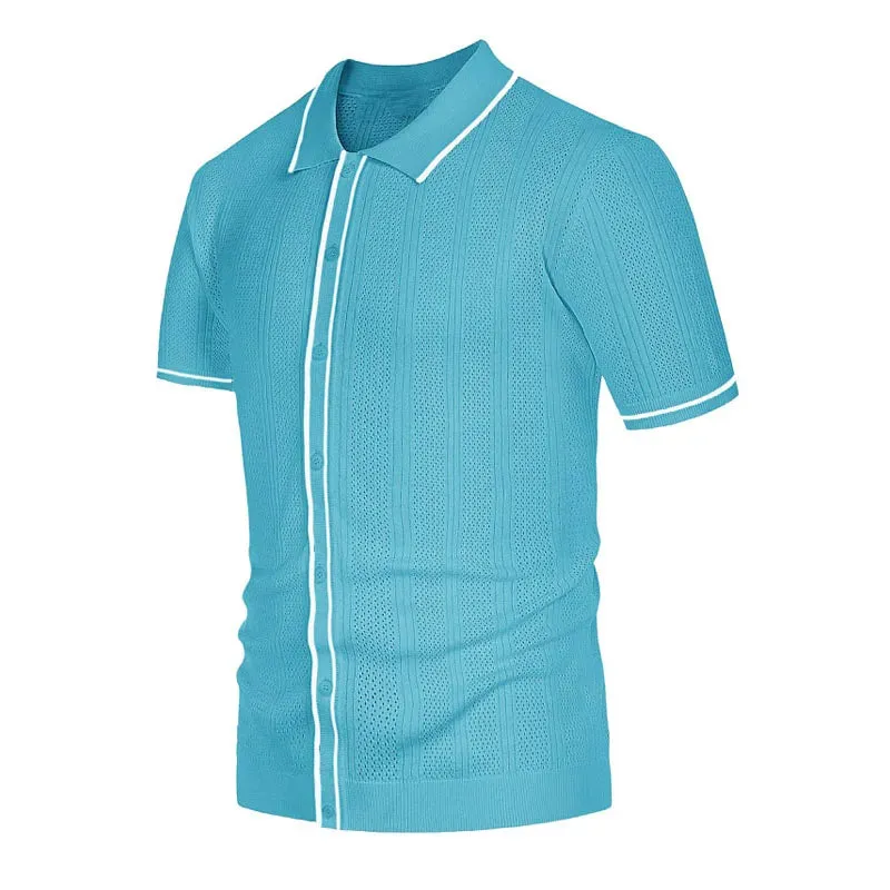 Solid Ice Hollow Breathable Shirt