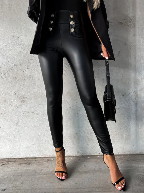 Tamika High Waist Faux Leather Pants