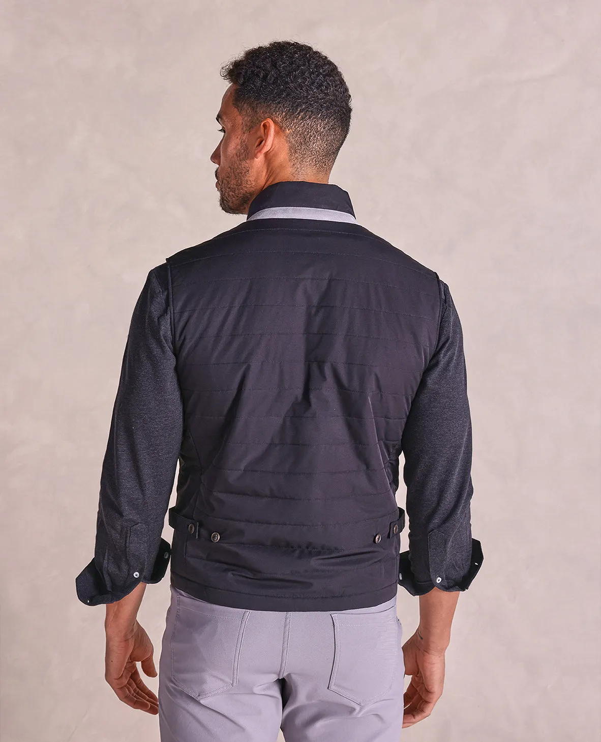 The Beckett - Nylon Shell Vest - Black