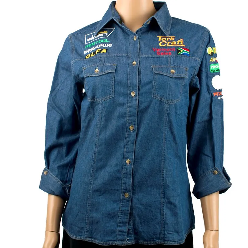 TORK CRAFT VERMONT LADIES LONG SLEEVED DENIM SHIRT LARGE TC00722