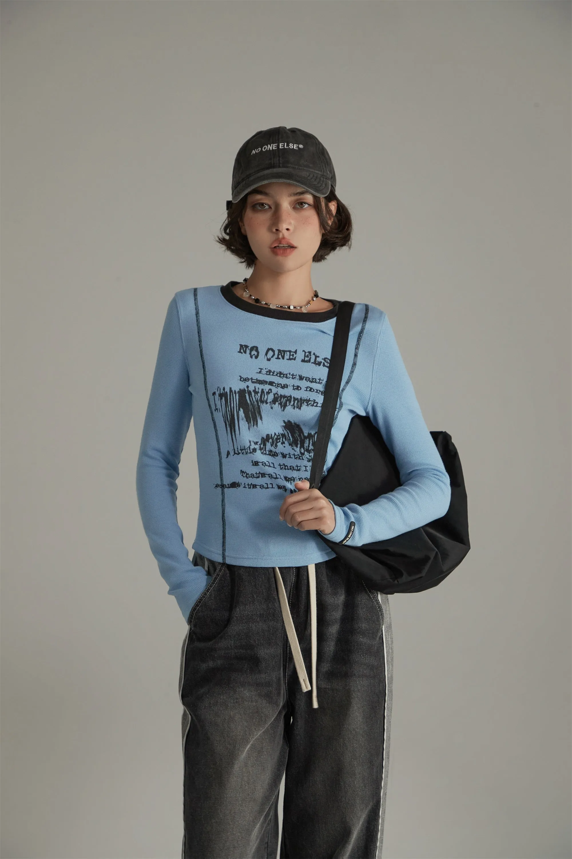 Trendy Printed Stitch Slim T-Shirt